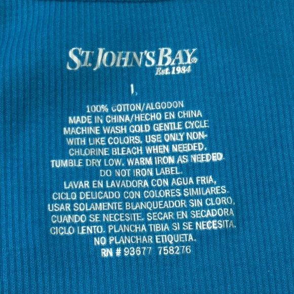 St. John’s Bay - Monaco Blue Sleeveless Top - Picture 6 of 7